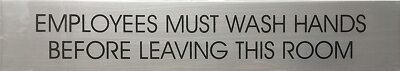 EMPLOYEES MUST WASH HANDS SIGN - Delicato line (BRUSHED ALUMINUM) ref1020