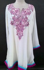 NUEVO CON ETIQUETAS ESIKA Talla 44 Vestido Túnica Bordado *Hecho en India* Bordado BOHO Talla L