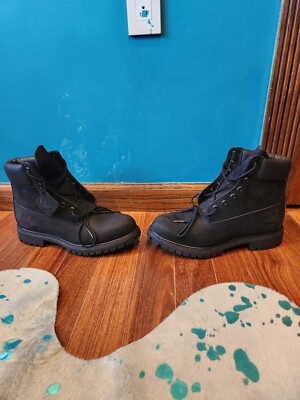 Timberland A6298 All Black Suede Lace Up Work Boots Nubuck Men's