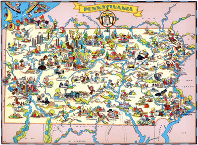 Pennsylvania - 1935 - Pictorial Map Poster