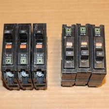 One Lot of 3 New Square D QO120 1 Pole 20 Amp Plug On Breakers More Available