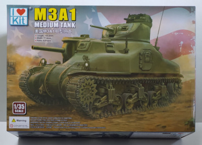 I LOVE KIT 1:35 TANK KIT M3A1 MEDIUM TANK 630 PIECES ART 63516