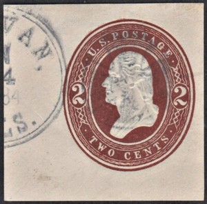 SC#U260 2¢ Washington Cut Square (1884) Maltese Cross Fancy Cancellation