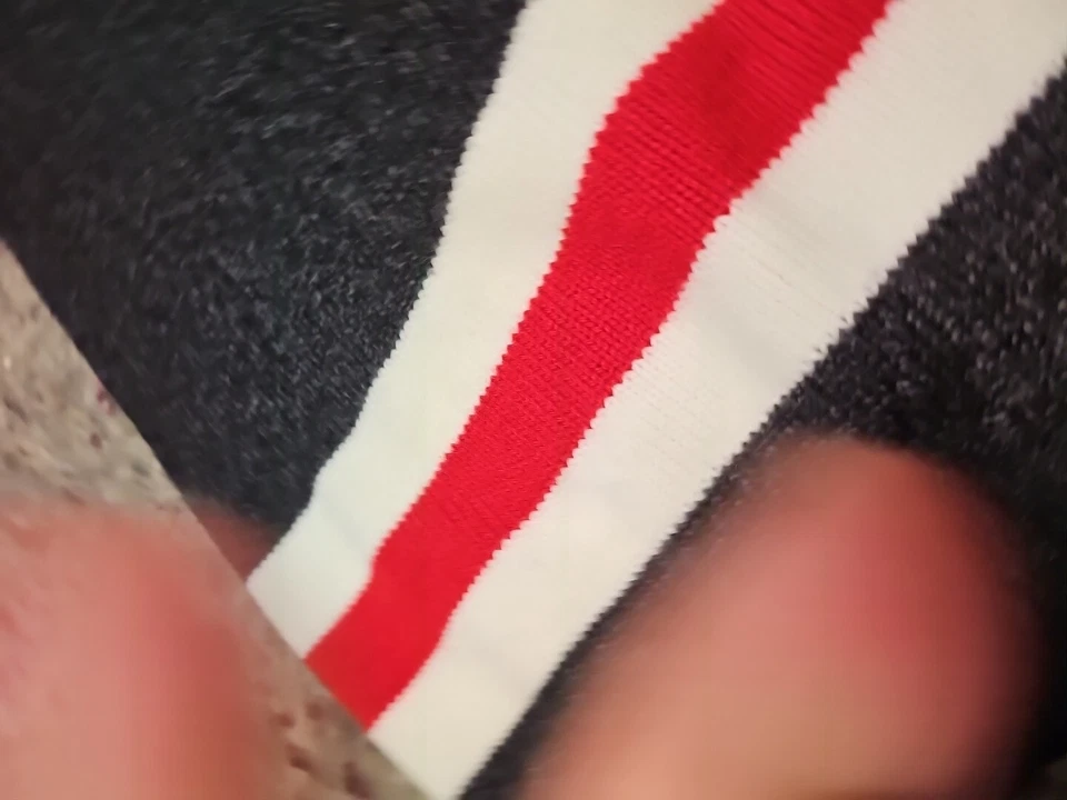 Dog Sweater Dark Gray With White and Red Stripes/ LARGE  - Image 3 of 4