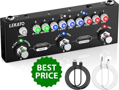 Pedal de efectos múltiples para guitarra, con carga IR, 9 modelos AMP, negro NEW