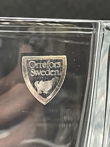 Orrefors Sweden Cathedral Rectangle Heavy Crystal Vase with Original Sticker - Picture 3 of 16