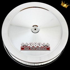 Chrome Small Block Chevy Air Cleaner With Red 383 Emblem Fits 383 Sbc Engines Chrome Small Block Chevy Air Cleaner With Red 383 Emblem Fits 383 Sbc Engines