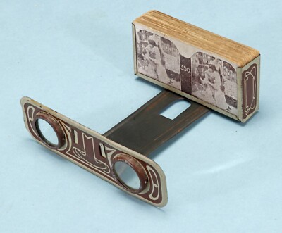 rare stereoscope cards METAL STEREOSCOPE 50 cards 3D IMAGES on both sides with 2 Content Cards  RARE