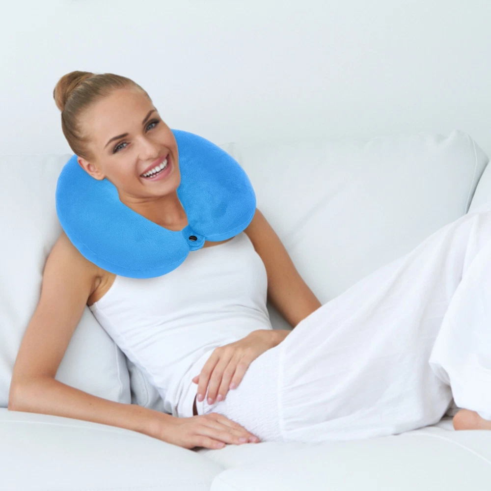 Memory Foam Travel Pillow for Neck Support in Car Home or Office