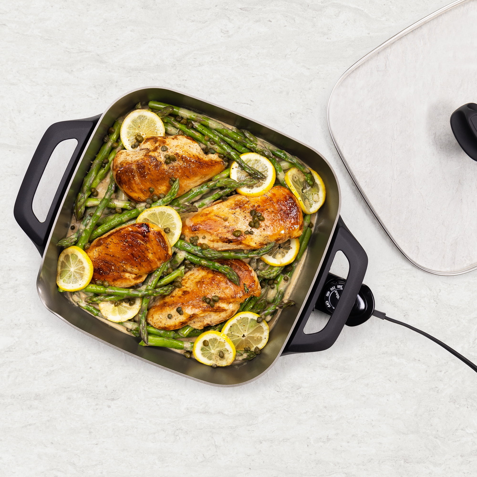 Presto 12inch Ceramic Electric Skillet with Glass Cover, 07120 Non