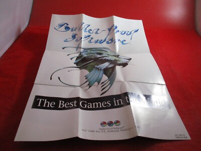 Bullet-Proof Software Super Nintendo SNES Foldable Promo Poster Insert ONLY