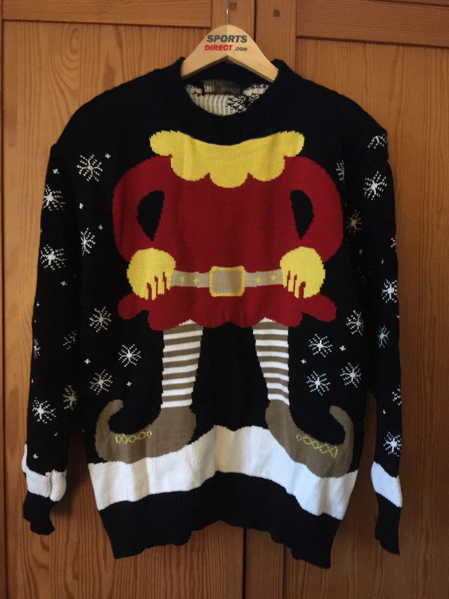 Men s Black Christmas New Imagine Alf Jumper Sweatshirt Top Size