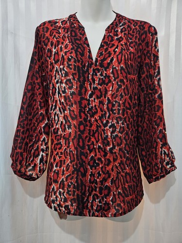 DIANA FERRARI Red Leopard Shirt, As New, 14 - Picture 2 of 9
