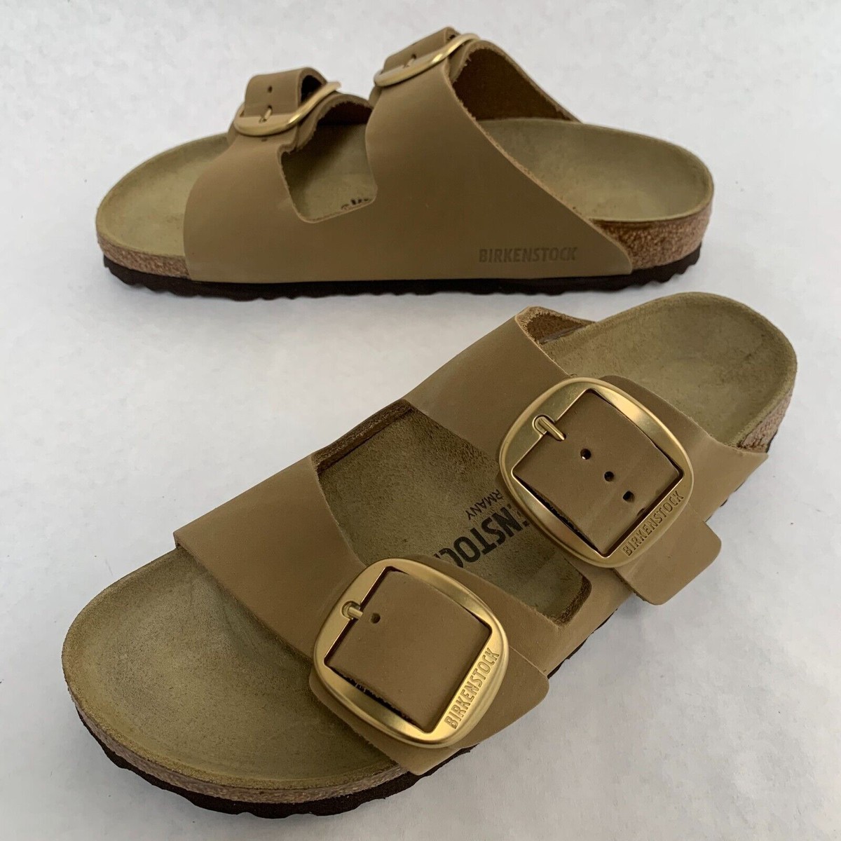 Birkenstock New w/o Box Arizona Big Buckle Mud Green Nubuck Narrow