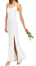 NWT Adrianna Papell IVORY JERSEY Formal/Wedding/Prom/Gala MAXI Dress Women's 10
