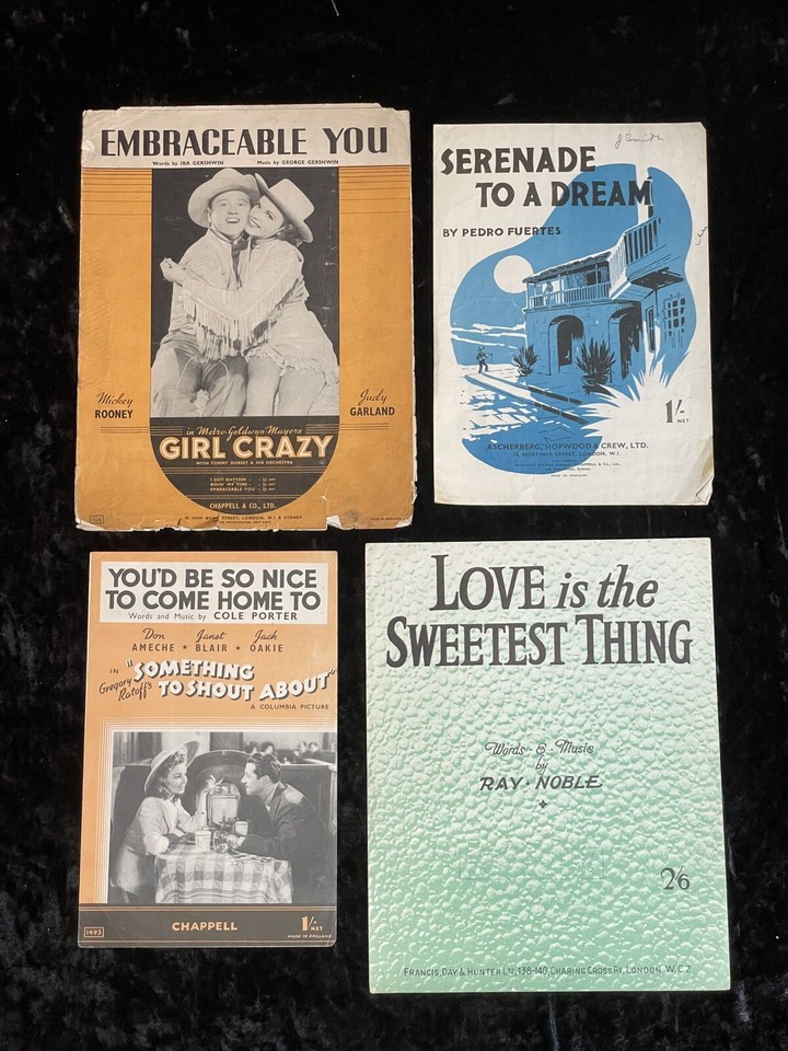 Huge Lot Rare Romantic Film Sheet Music Piano Scores Vintage