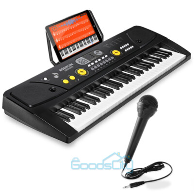 61 Key Electronic Keyboard Piano w/ Microphone & Music Stand, Set for Beginners