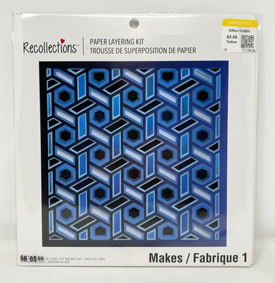 New Recollections Paper Layering Craft Quilling Kit Blue Geometric 7 ...