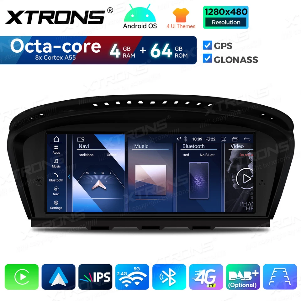 8.8" Android 14 8Core 4+64GB Car GPS Stereo Head Unit For BMW 3/5 er E60 E90 CIC - image 3 of 4