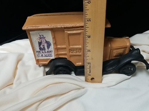 Cast Iron Old US Mail Truck USPS Yellow And Black - Picture 7 of 7