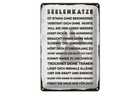 Blechschild Spruch 20X30 Cm Seelenkatze Schild