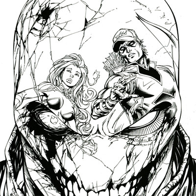 RED HOOD AND THE OUTLAWS #16 Cover ART PRINT Signed BATT Tyler Kirkham STARFIRE
