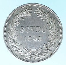 GREGORIO XVI SCUDO 1845 MONETE DA COLLEZIONE ARGENTO SILVER COIN NUMISMATICA