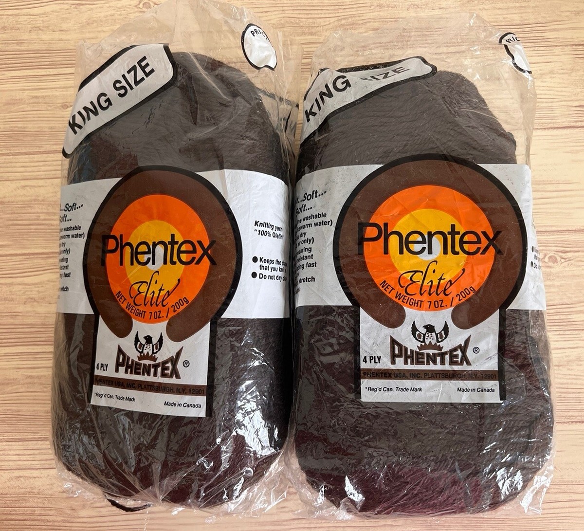 NOS VINTAGE Lot of Phentex 100% Olefin Knitting Yarn 7oz/ 200g