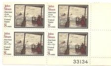 US Scott #1433 8c John Sloan Plate Block   MNH  OG