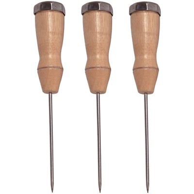 (3 Pack) Ice Pick with Wooden Handle, 8-Inch, Commercial Quality