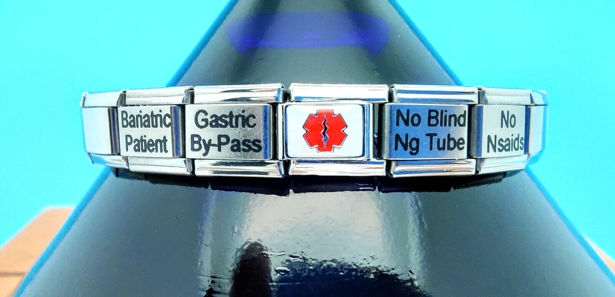 Medical ID Bracelet Bariatric Gastric By Pass Patient No Blind Ng