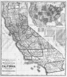 1883 Ca Map Fullerton Garden Grove Gardena Glendale Goleta