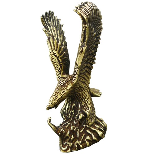 Statua scultura aquila in ottone miniatura ornamenti statue statuine - Foto 2 di 12