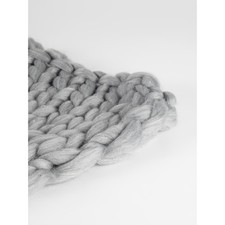 Image of Grey Chunky Hand Knitted Throw - 150cm x 120cm