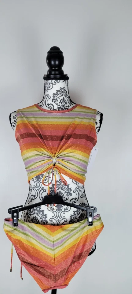 Robin Piccone Para Mujer Greta Top Brallete Bikini Parte Inferior de Natación Tiro Medio Mediano NUEVO Foto 2 de 4