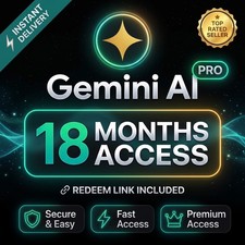 Gemini AI Pro 18 Months Subscription Veo 3.5 5TB Drive Premium AI