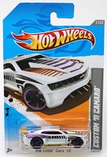 Hot Wheels Custom 2011 Camaro HW Code Cars 2012 Series - V5530 NRFP White 1:64