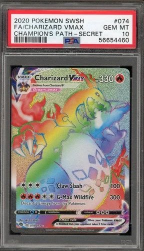 Pokemon Charizard VMAX Champion's Path Secret Rare #074 PSA 10 Gem Mint