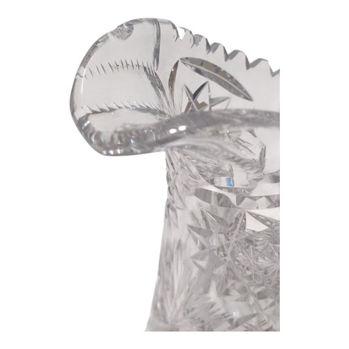 American Brilliant Cut Glass Pitcher Water Juice Beverage Server Barware Saw - Picture 6 of 8