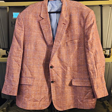 Oak Hill Men's Blazer size 56 Regular. Maroon with Light Blue Stripes.