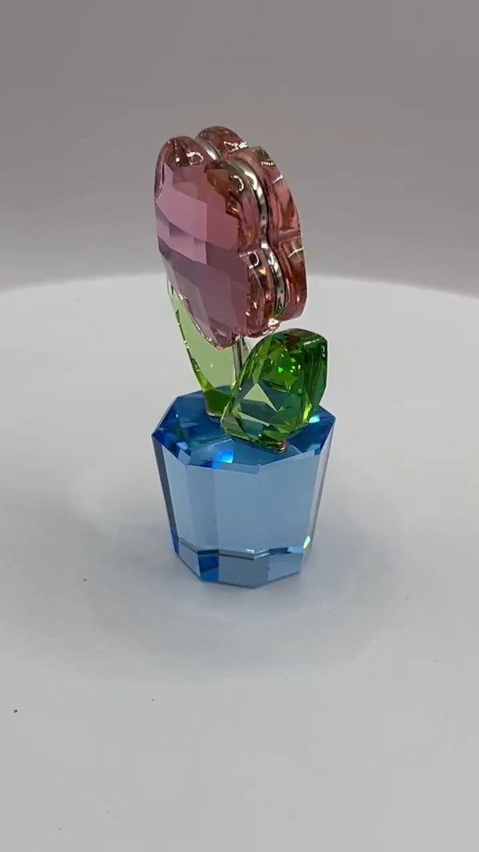 Swarovski Crystal Figurine Happy Flowers Pink Flower 627097