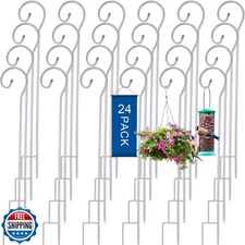 Hicarer 24 Pcs Shepherd Hooks 32 Inch Metal Rust Resistant Steel