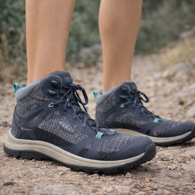 Keen Boots Womens 9 Wide Grey Terradora II Mid WP Waterproof Flex Hiking 1022353