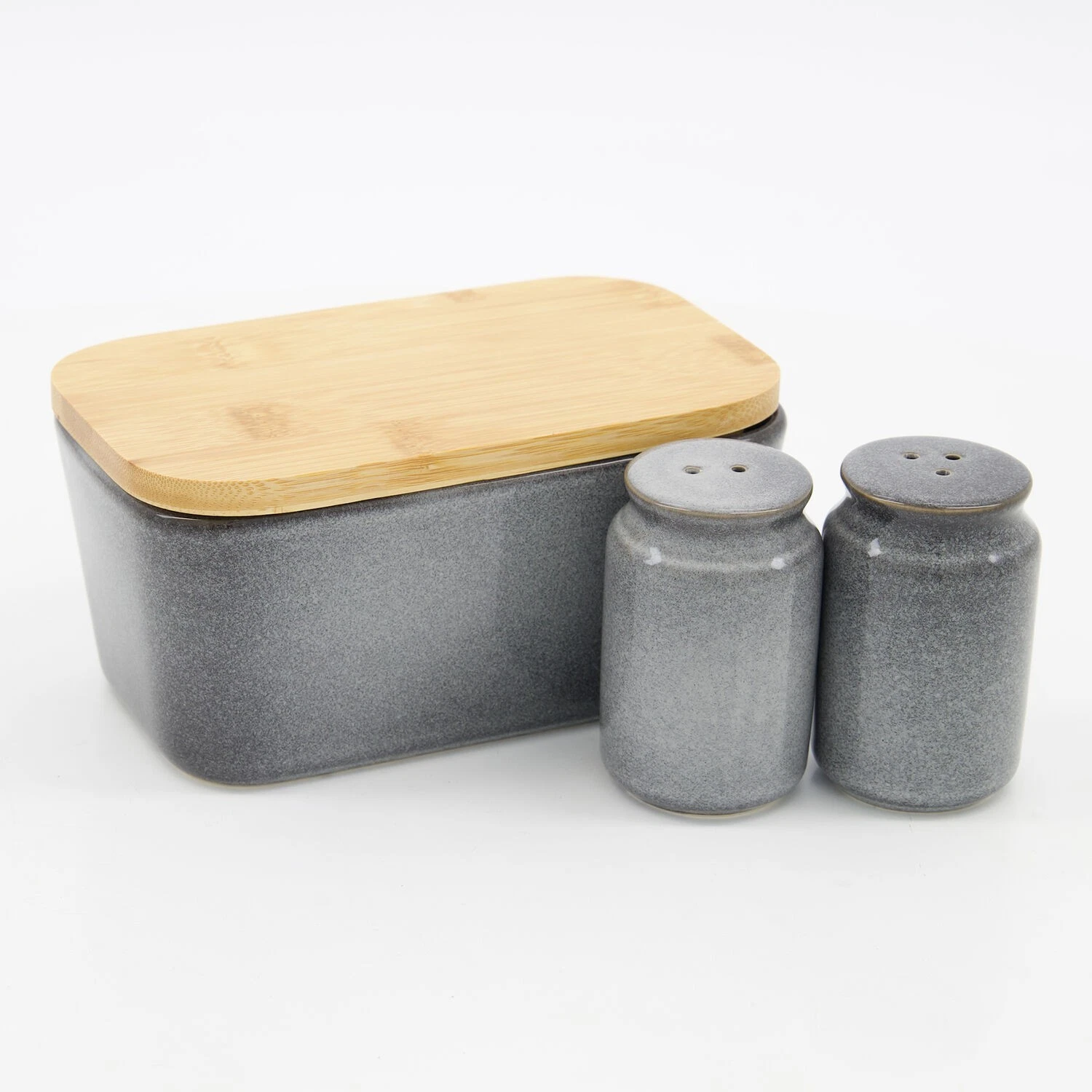 Scandi Home Grey Ceramic Butter Dish & Salt,Pepper Set
Opens in a new window or tab