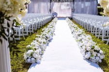 Artificial White Rose Wedding Aisle Floral Arrangement 61" 5 Foot Segment