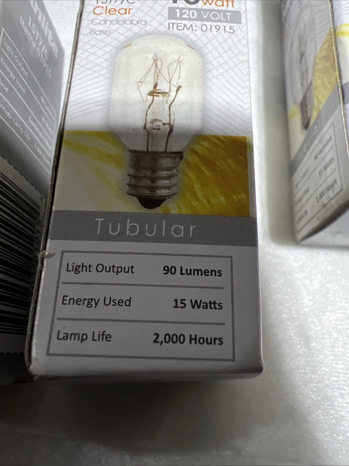 24/pk 15T7C T7 15W Exit Sign Salt Lamp Appliance Bulb Sign Candelabra E12 Clear - Image 3 of 4