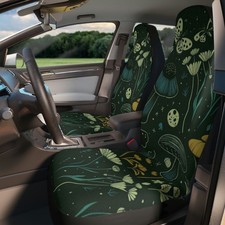Dark Green Mushroom Forest Car Seat Covers Dark Green Mushroom Forest Car Seat Covers