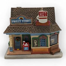 Lemax 2018 Sweet Start Cafe Harvest Crossing #85348 Hot Coffee Fresh Bakery Pie