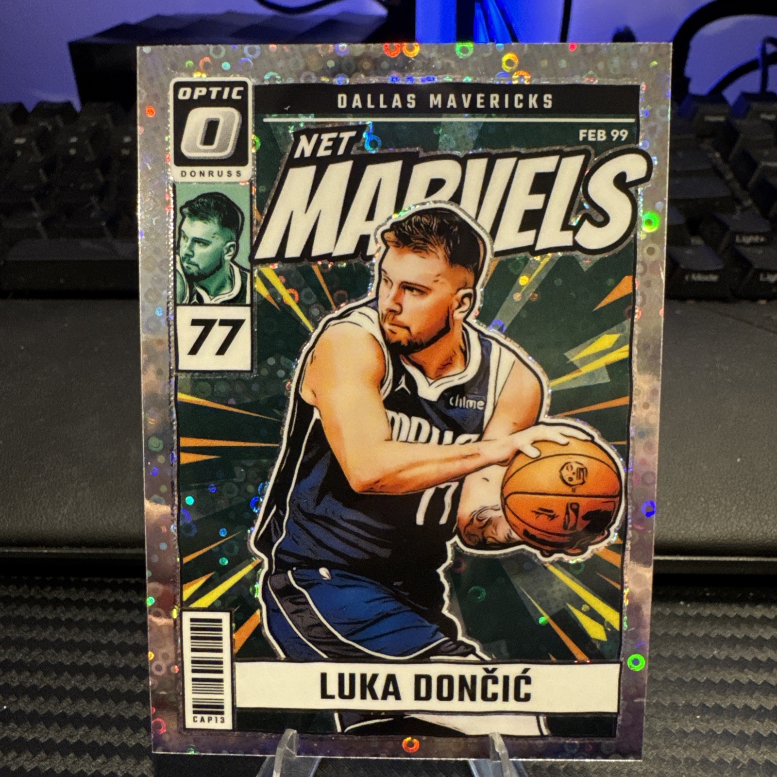 2024 Panini Donruss Optic Luka Doncic Fast Break Disco Net Marvels SP Prizm Holo