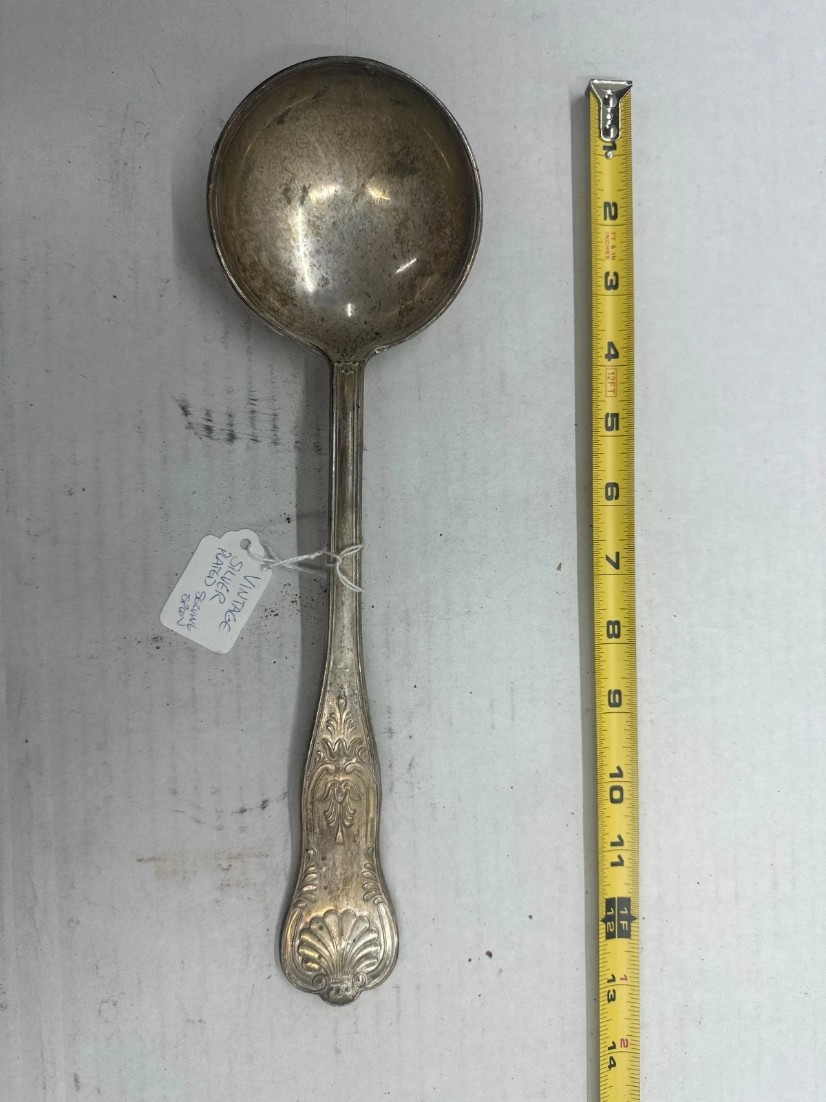 VINTAGE Ornate Silver Ladle - Antique Serving Spoon